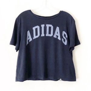NWOT ADIDAS curve logo boxy cropped graphic tee